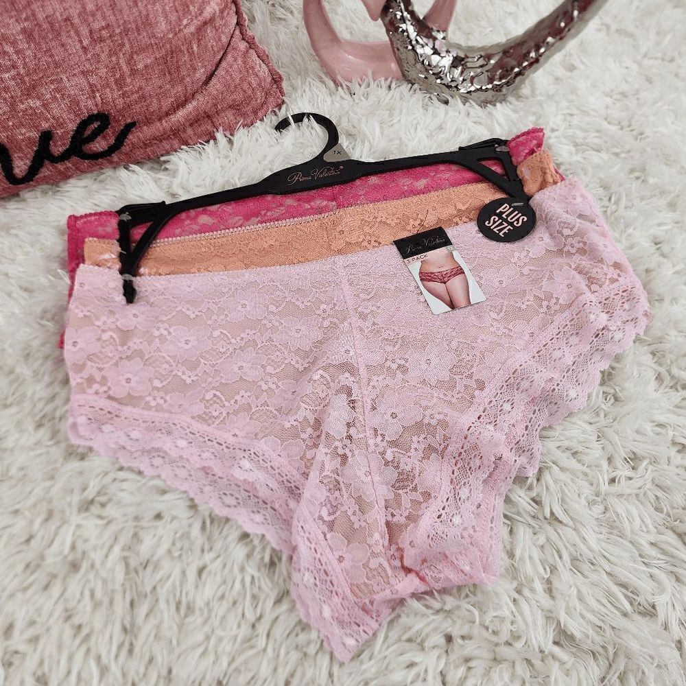 PRIMA VALENTINA Plus size pack of 3 multicolor lace Bikini Size 1X NWT